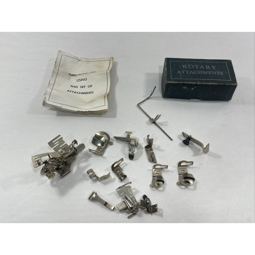 13 Piece Lot of Vintage Greist Rotary Sewing Machine Attachments